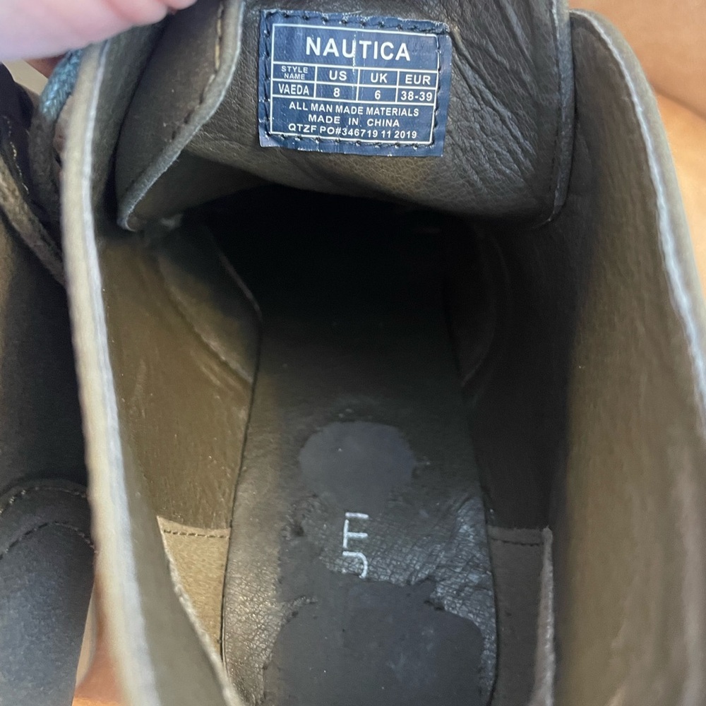 NAUTICA Gray / dark green Wedge Ankle Boots, size 8. - Picture 10 of 13